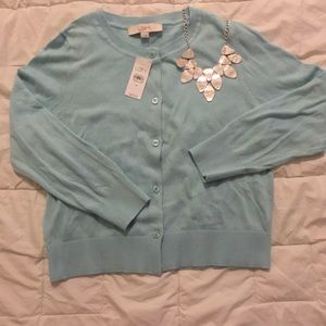 Aqua, Blue Green Mint Anne Taylor Cardigan